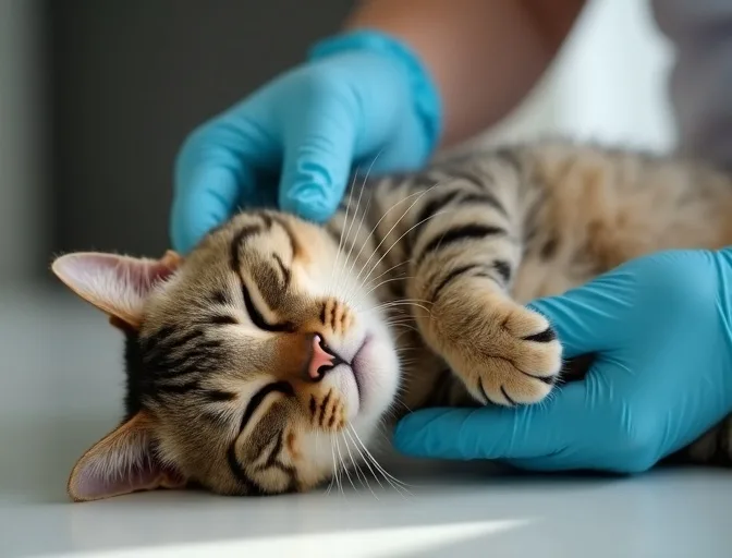 Specialist carefully handling a deceased cat with dignity in Elwood